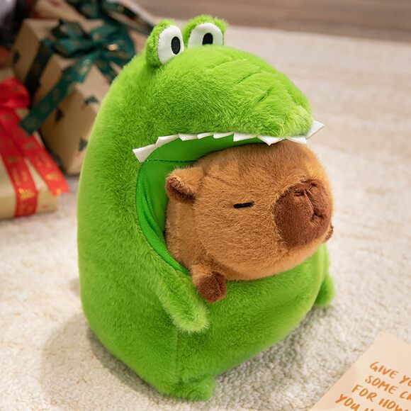 Capybara Plush Crocodile Costume 11.8" Kawaii Stuffed Animal Cute Gift - Picture 9 of 9